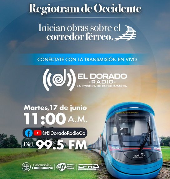 El Gobernador de Cundinamarca Jorge Emilio Rey Ángel anunció que Regio Tram de Occidente dio inicio a las obras sobre el corredor férreo central con actividades como el desmonte de rieles, adecuación de plataformas, la demolición de puentes metálicos, la instalación de una nueva vía férrea y la intervención del sistema de drenaje.