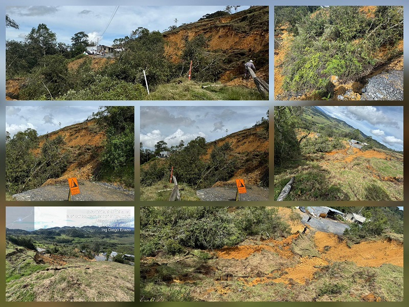 Un grave deslizamiento de tierra, por la intensa lluvia, en la vía que conecta los municipios de Sucre y La Belleza, tiene incomunicado a los pobladores de los corregimientos de La Granja y La Pradera, en el departamento de Santander.