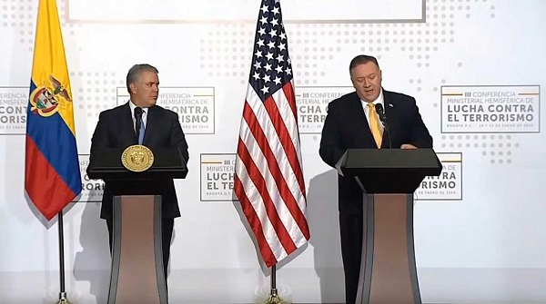 El secretario de Estado de Los Estados Unidos, Mike Pompeo, luego de la reunión con el jefe de Estado, Iván Duque, donde se fortalecieron las relaciones bilaterales entre las dos naciones, fue preciso en señalar que Colombia es el adalid de la libertad en el hemisferio tras destacar que  EE.UU. aprecia el compromiso de Colombia en la lucha contra toda forma de terrorismo, a pesar que lo ha hecho con un gran costo.