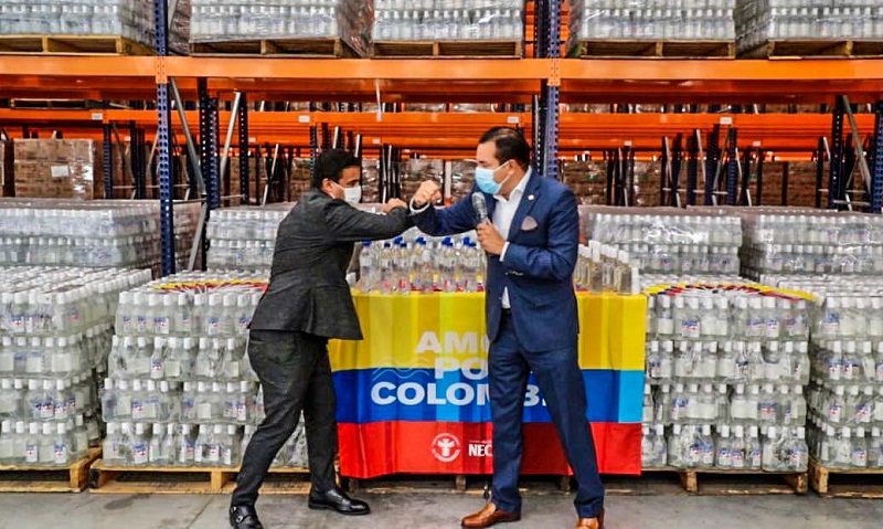La Gobernación de Cundinamarca, la Empresa de Licores de Cundinamarca (ELC), la Federación Nacional de Departamentos y Representaciones Continental realizaron una donación de 60.000 botellas de agua y 4.000 botellas de alcohol, en solidaridad con los damnificados de Chocó y el archipiélago de San Andrés, Providencia y Santa Catalina, recientemente afectadas por catástrofes de tipo natural.